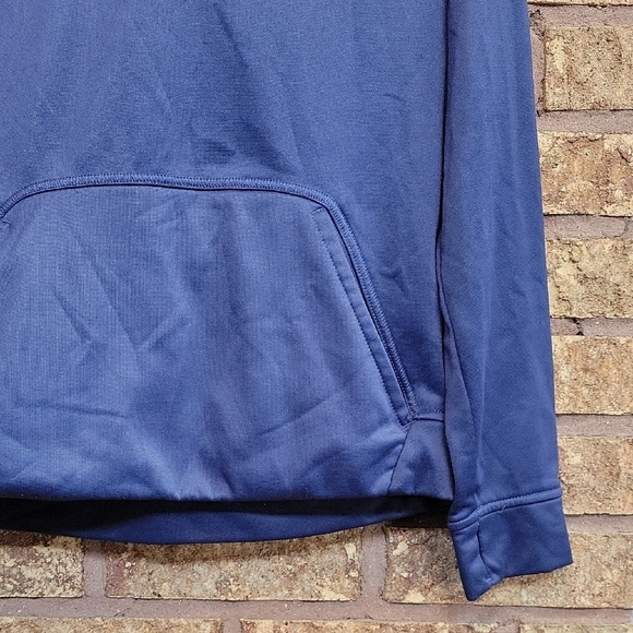 Nike Dri-FIT Navy Hoodie With High Viz Orange Logo SIZE XL - Picture 5 of 6